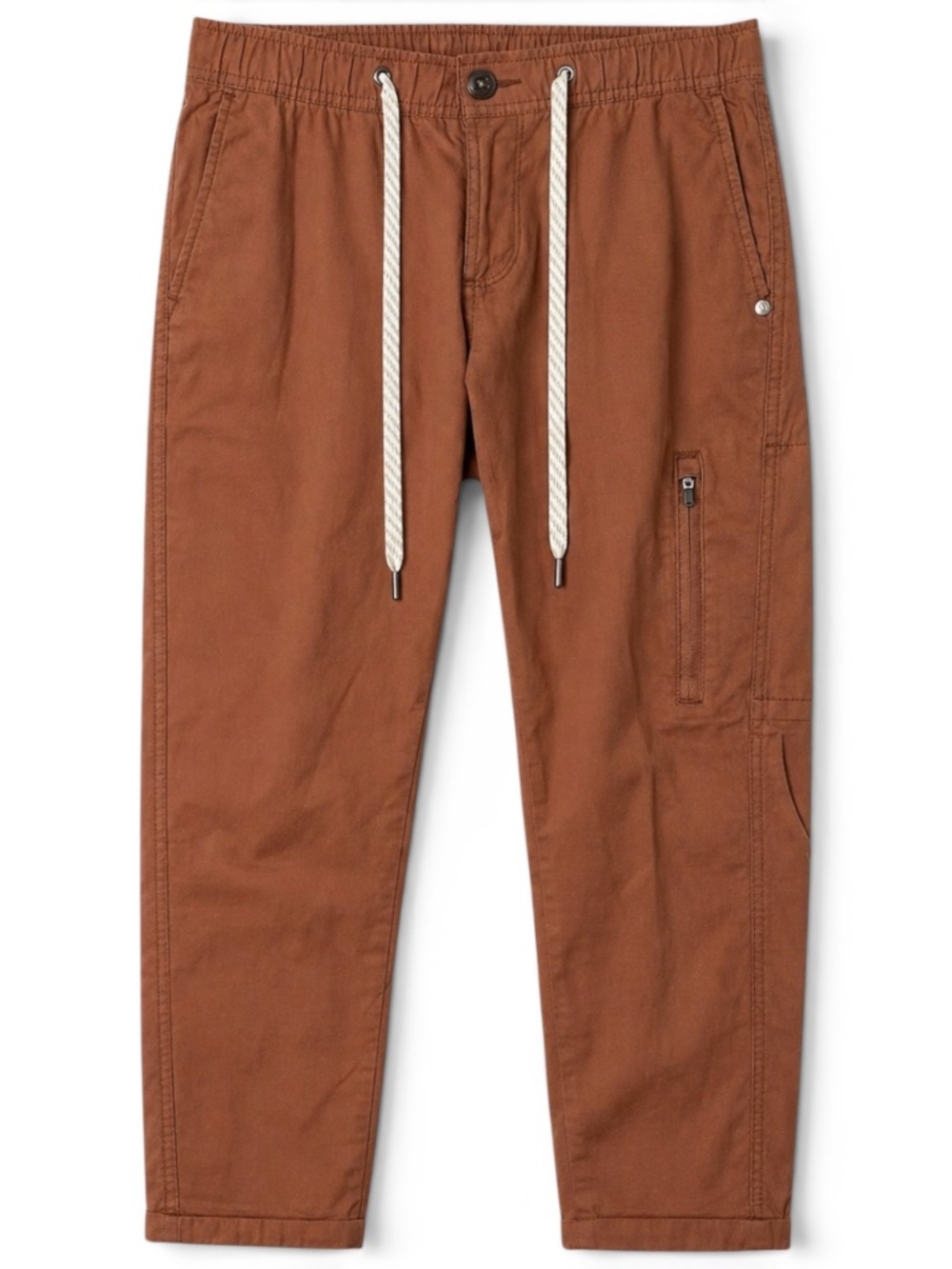 VUORI Ripstop Utility Pant Clay Brown Drawstring Ankle Trousers Womens XS